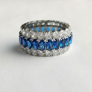Sapphire CZ Eternity Band Ring size 8 🆕